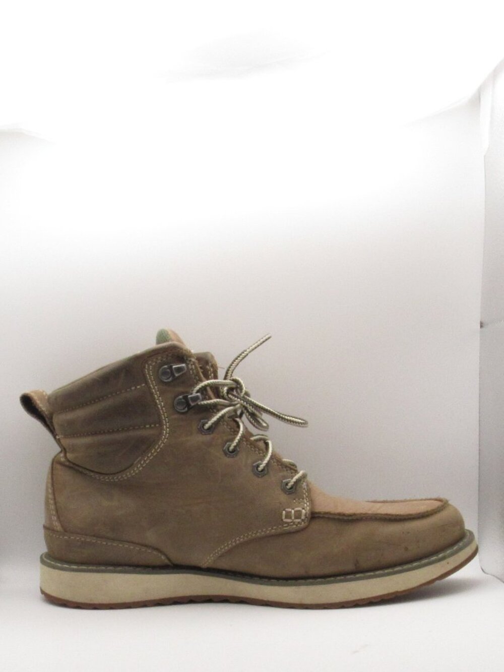 LL Bean Men's Brown Stonington Moc Toe Leather Boots, Size 11 Very Good Cond. - Picture 9 of 14